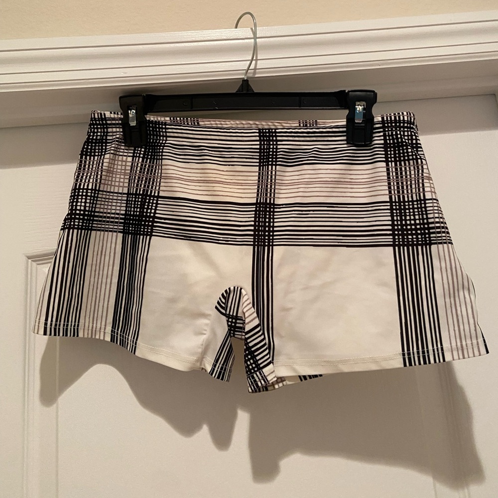 Burberry Black & White Plaid swim Shorts